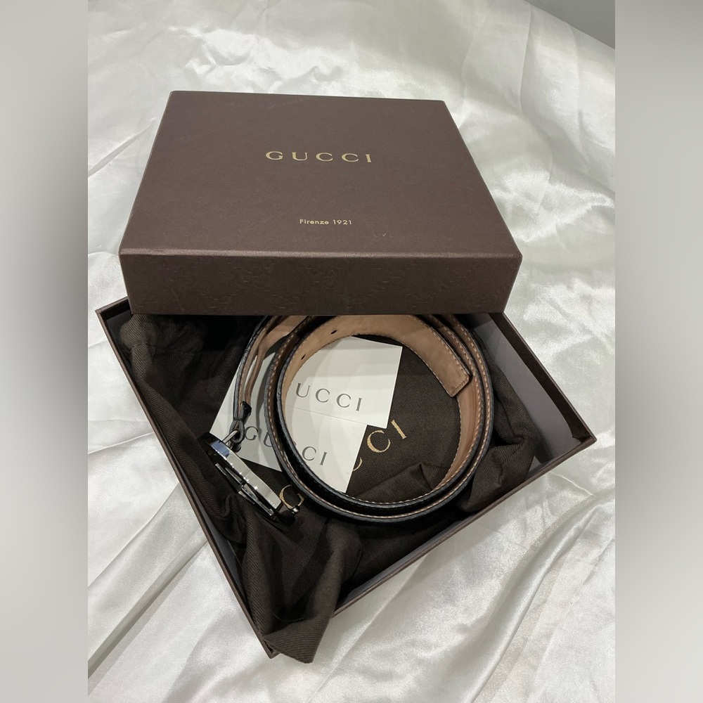 Authentic GUCCI GG monogram leather belt🌹🌹 - Picture 9 of 14